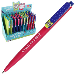 Ручка автоматическая, масляная, пишущий узел 0,7 мм, цвет чернил синий, ассорти 4 вида So Many Cats M&G 1773943