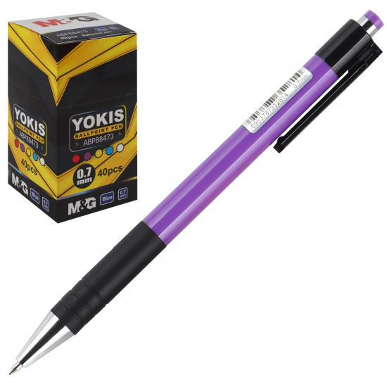 Ручка автоматическая, масляная, пишущий узел 0,7 мм, цвет чернил синий, ассорти 5 видов M&G 1545281