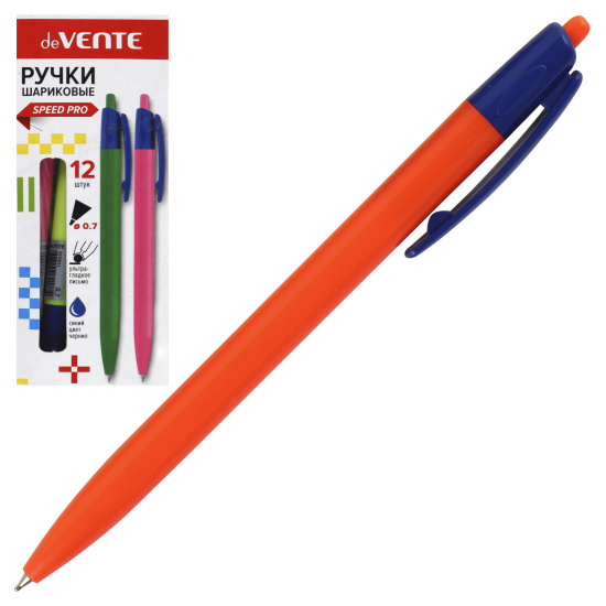 Ручка автоматическая, масляная, пишущий узел 0,7 мм, цвет чернил синий, ассорти 4 вида Intens deVENTE 5070811