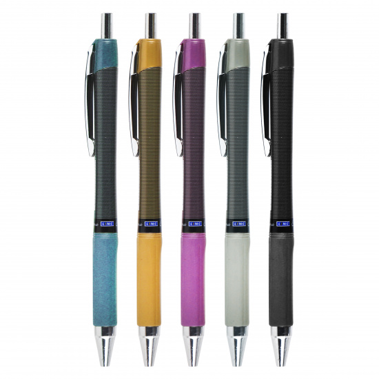 Ручка автоматическая, пишущий узел 0,7 мм, игольчатая, цвет чернил синий, ассорти 5 видов Elantra Linc 4013F/Blue