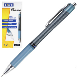 Ручка авт шар 0,7 игольч цветн корп резин манжет Linc Elantra R100FBP/4013F/Blue син к/к ассорти
