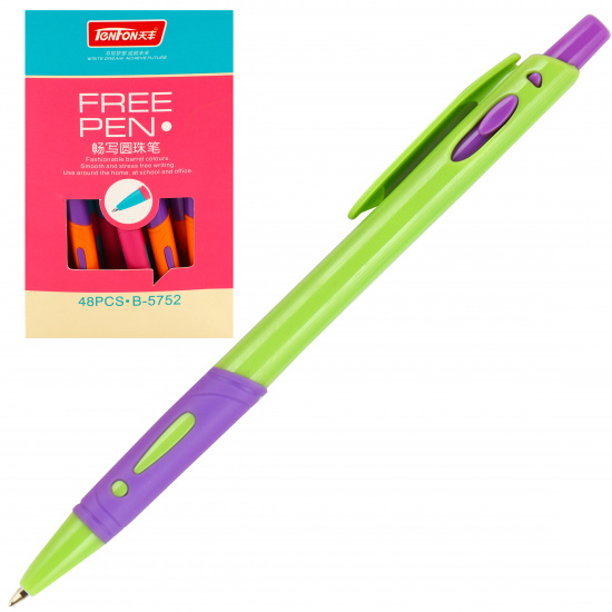 Ручка автоматическая, пишущий узел 0,7 мм, одноразовая, цвет чернил синий КОКОС 171554 TENFON