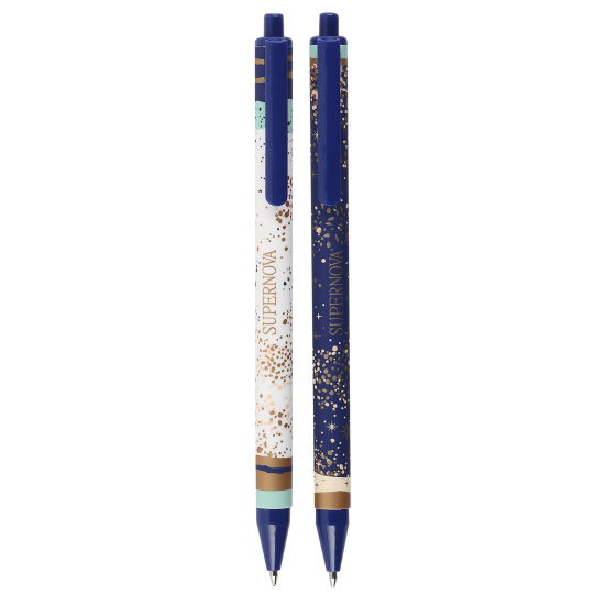 Ручка автоматическая, пишущий узел 0,7 мм, цвет чернил синий, ассорти 2 вида SuperNova Hatber BP_067059
