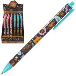 Ручка автоматическая, масляная, пишущий узел 0,7 мм, цвет чернил синий, ассорти 2 вида Magia/Магия Hatber BP_078447