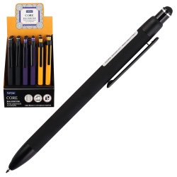 Ручка автоматическая, масляная, пишущий узел 0,7 мм, стилус, цвет чернил синий, ассорти 3 вида Core Hatber BP_066444