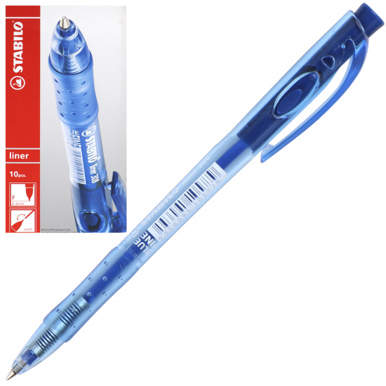 Ручка автоматическая, пишущий узел 0,7 мм, цвет чернил синий liner Stabilo 308/41F