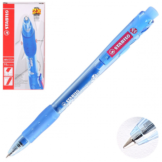 Ручка автоматическая, пишущий узел 0,5мм, цвет чернил синий Marathon Stabilo 318/41F
