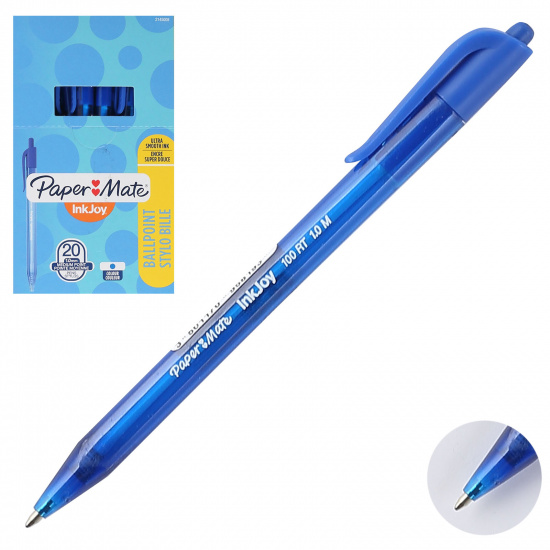 Ручка автоматическая, пишущий узел 1,0 мм, цвет чернил синий InkJoy 100 RT PaperMate S0957040