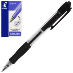 Ручка автоматическая, масляная, пишущий узел 0,7 мм, цвет чернил черный Super grip Pilot BPGP-10R-F B