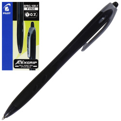 Ручка автоматическая, масляная, пишущий узел 0,7 мм, цвет чернил черный Rexgrip Pilot BPRG-10R-F B