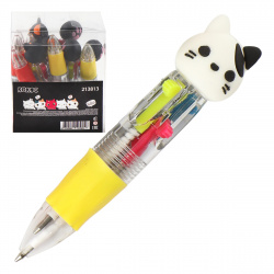Ручка автоматическая, 4 цвета, пишущий узел 0,7 мм Котик КОКОС 213813