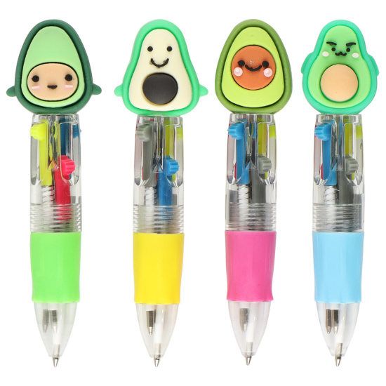 Ручка автоматическая, 4 цвета, пишущий узел 0,7 мм Авокадо КОКОС 213814