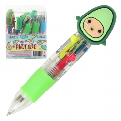 Ручка автоматическая, 4 цвета, пишущий узел 0,7 мм Авокадо КОКОС 213814