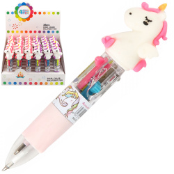 Ручка шариковая, автоматическая, 4 цвета, пишущий узел 0,7 мм Unicorn КОКОС 215873
