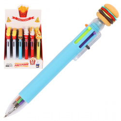 Ручка шариковая, автоматическая, 6 цветов, пишущий узел 0,5 мм Фастфуд КОКОС 231047 CHUANG MEI