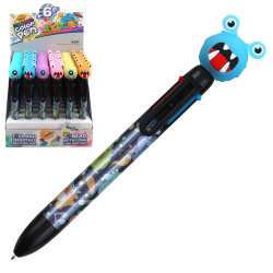 Ручка шариковая, автоматическая, 6 цветов, пишущий узел 0,7 мм Монстрики КОКОС 241694 MRESSION