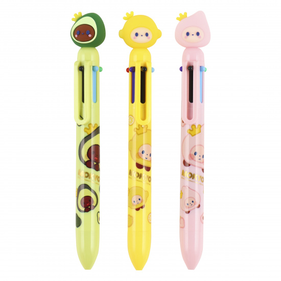 Ручка шариковая, автоматическая, 6 цветов, пишущий узел 0,5 мм Monkey КОКОС 215900 KUKI