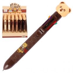 Ручка шариковая, автоматическая, 8 цветов, пишущий узел 0,7 мм Мишка Нанди КОКОС 230999