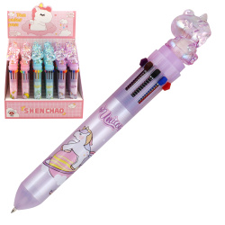 Ручка шариковая, автоматическая, 10 цветов, пишущий узел 0,7 мм Единорог КОКОС 241742 SHEN CHAO