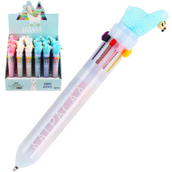 Ручка шариковая, автоматическая, 10 цветов, пишущий узел 0,7 мм Альпака КОКОС 206117 SHEN CHAO