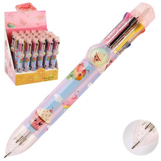 Ручка шариковая, автоматическая, 8 цветов, пишущий узел 0,7мм Cake КОКОС 209187 SHEN CHAO