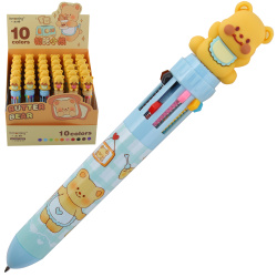 Ручка шар авт дет 10-ти цв тонир корп Inmorning Butter bear 252092 КОКОС диспл ассорти 2 вида