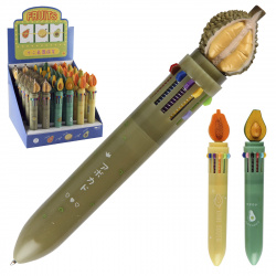 Ручка шариковая, автоматическая, 12 цветов, пишущий узел 0,7 мм Fruits КОКОС 311388 HESU