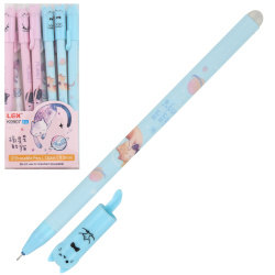 Ручка гелевая, пиши-стирай, пишущий узел 0,35 мм, цвет чернил синий, 3 вида Планета КОКОС 241671 LEX