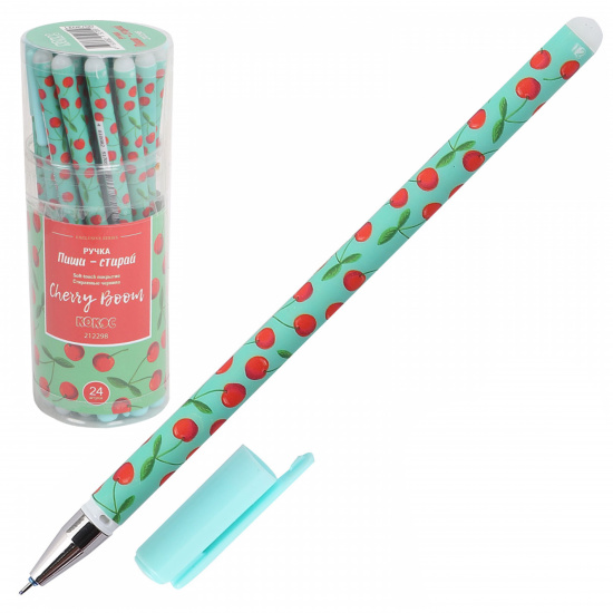 Ручка гелевая, пиши-стирай, пишущий узел 0,5 мм, цвет чернил синий Cherry Boom КОКОС 212298