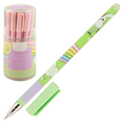 Ручка гелевая, пиши-стирай, пишущий узел 0,5 мм, цвет чернил синий Slim Soft Grip Yogicorn LOREX LXEPSSG-YC1