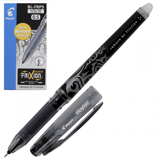 Ручка гелевая, пиши-стирай, пишущий узел 0,5 мм, цвет чернил черный Pilot BL-FRP5 B