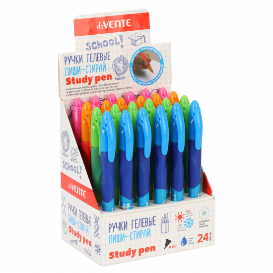 Ручка гелевая, пиши-стирай, пишущий узел 0,7 мм, цвет чернил синий Study Pen для левшей deVENTE 5051998