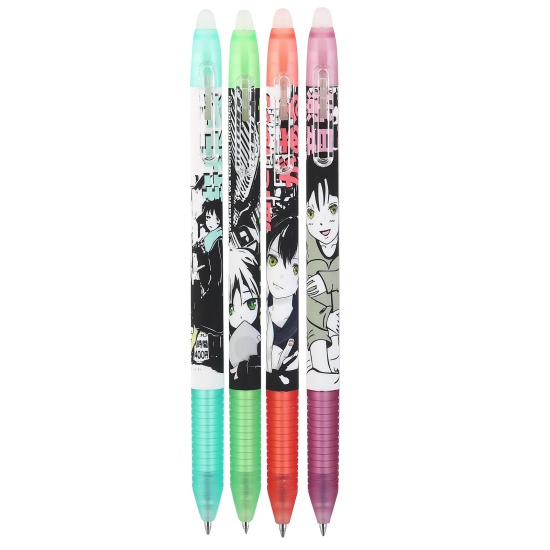 Ручка гелевая, пиши-стирай, автоматическая, пишущий узел 0,5 мм, цвет чернил синий DeleteSlimClick Classic Manga anime city BrunoVisconti 20-0321/21