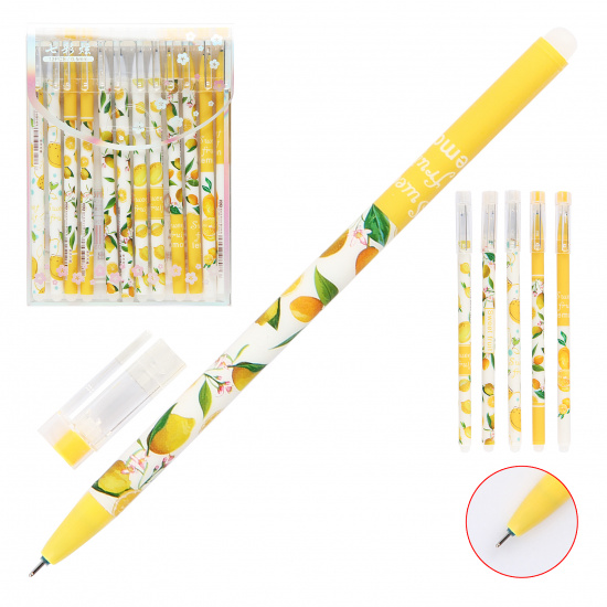 Ручка гелевая, Пиши-стирай, пишущий узел 0,5мм Лимон Basir 1807