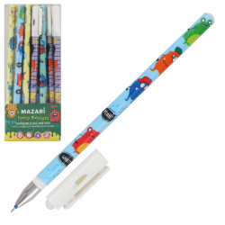 Ручка гелевая, пиши-стирай, пишущий узел 0,5 мм, цвет чернил синий Funny monsters Mazari M-5461-70