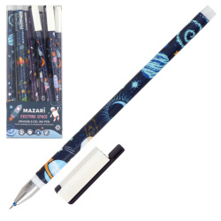 Ручка гелевая, пиши-стирай, пишущий узел 0,5 мм, цвет чернил синий Exciting space Mazari M-5462-70
