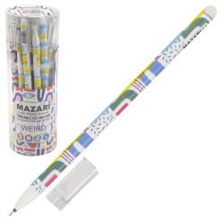 Ручка гелевая, пиши-стирай, пишущий узел 0,5 мм, цвет чернил синий, 3 вида Weird Mazari M-5435-70*