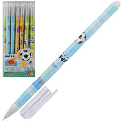 Ручка гелевая Пиши-стирай 0,38 игольч тонир корп Mazari Sports M-5849-70 син диспл