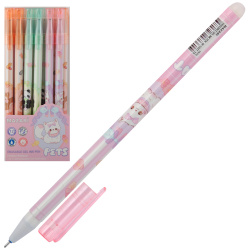 Ручка гелевая Пиши-стирай 0,38 игольч тонир корп Mazari Pets M-5847-70 син диспл