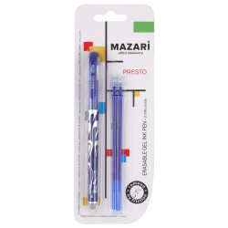 Ручка гелевая, пиши-стирай, пишущий узел 0,5 мм, цвет чернил синий Presto Mazari M-5524B-70