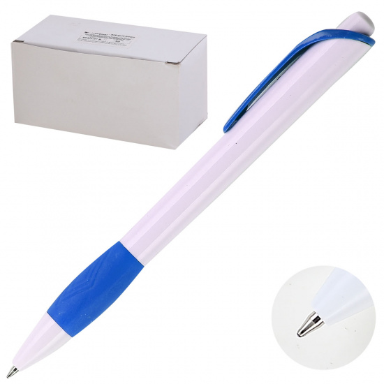 Ручка авт шар SPONSOR логот бел корп син клип/манжет резин SLP035/BU/C10528 син к/к
