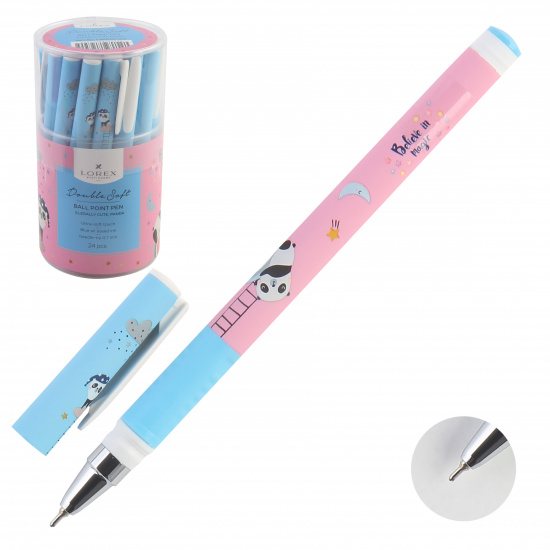 Ручка детская шариковая, 0,7 мм, цвет чернил синий Illegally cute Panda Double Soft LOREX LXOPDS-IC3*