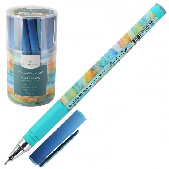 Ручка детская шариковая, 0,7 мм, синий WATERCOLOR.BLUR Double Soft LOREX LXOPDS-WT1*