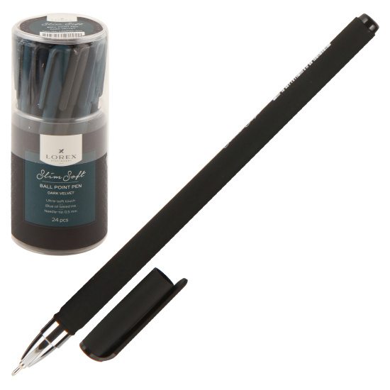 Ручка детская шариковая, 0,5 мм, цвет чернил синий DARK VELVET Slim Soft LOREX LXOPSS-DV1
