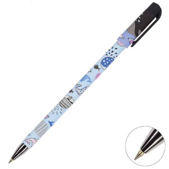 Ручка детская шариковая, 0,5 мм, цвет чернил синий Друзья Киты HappyWrite BrunoVisconti 20-0215/37