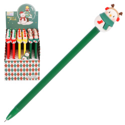 Ручка детская, гелевая, 0,5 мм, цвет чернил синий, 3 вида, Новый год, КОКОС, 230989