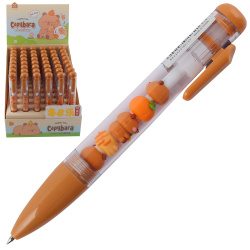 Ручка гел дет 0,5 игольч KUKI Capybara 252001 КОКОС син дисп