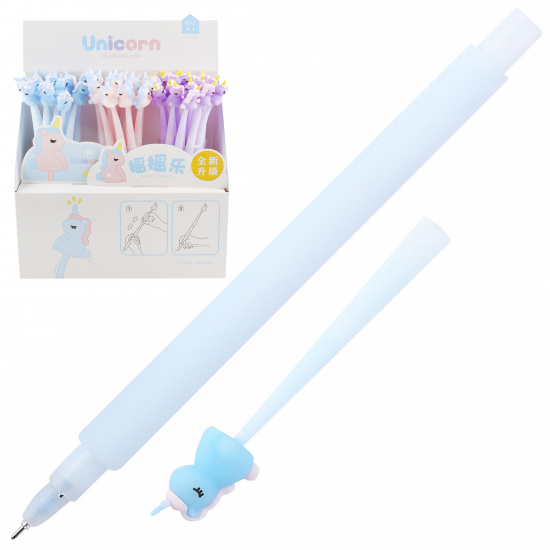 Ручка детская гелевая, 0,5 мм, цвет чернил синий Unicorn КОКОС 215892 KUKI