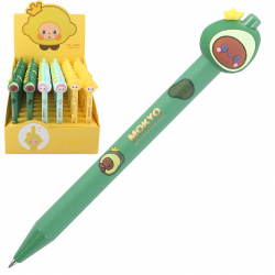 Ручка детская автоматическая, гелевая, 0,5 мм, цвет чернил синий Fruit Monkey КОКОС 215890 KUKI