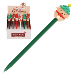 Ручка детская, гелевая, 0,5 мм, цвет чернил синий, 4 вида, Рождество, КОКОС, 231001